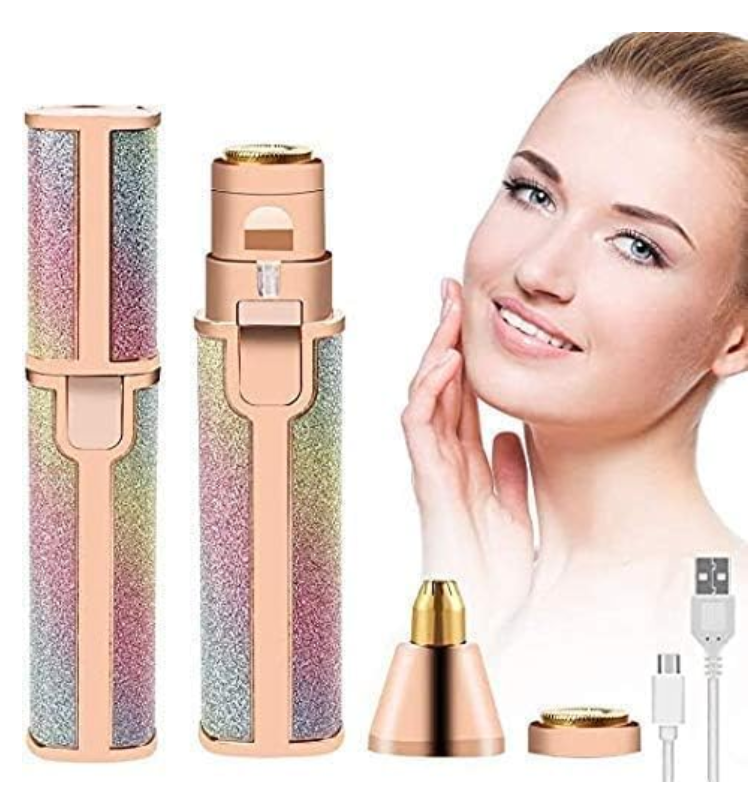 2-in-1 Portable Eyebrow Trimmer & Facial Hair Remover for Women