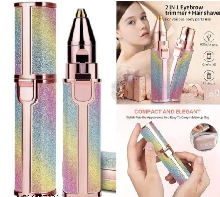2-in-1 Portable Eyebrow Trimmer & Facial Hair Remover for Women