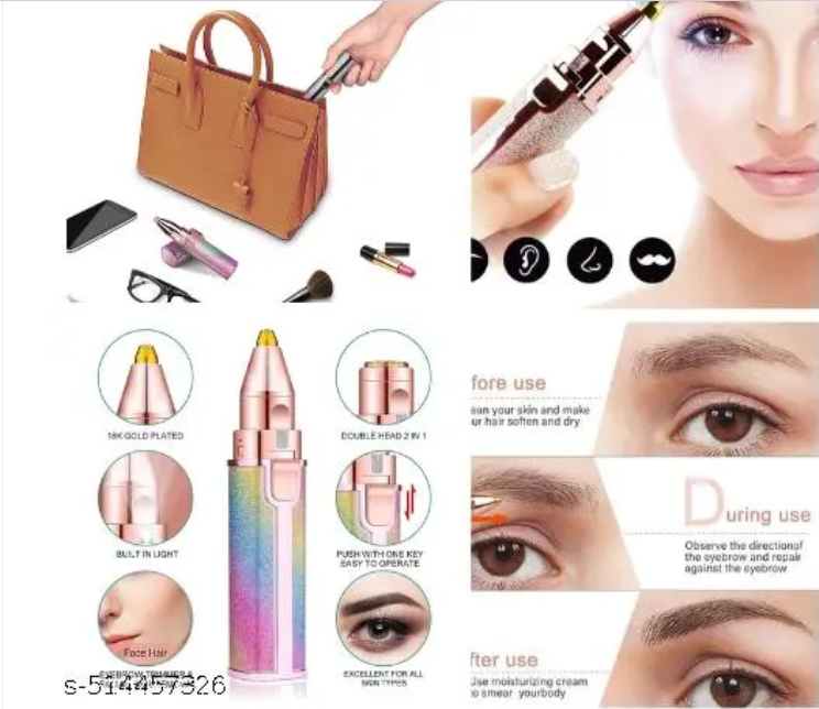 2-in-1 Portable Eyebrow Trimmer & Facial Hair Remover for Women